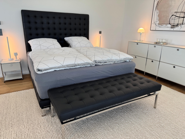 Highback leather bed on stainless steel base pure Quality.
